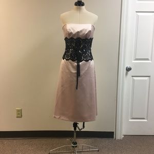 Silk Pink Strapless Dress